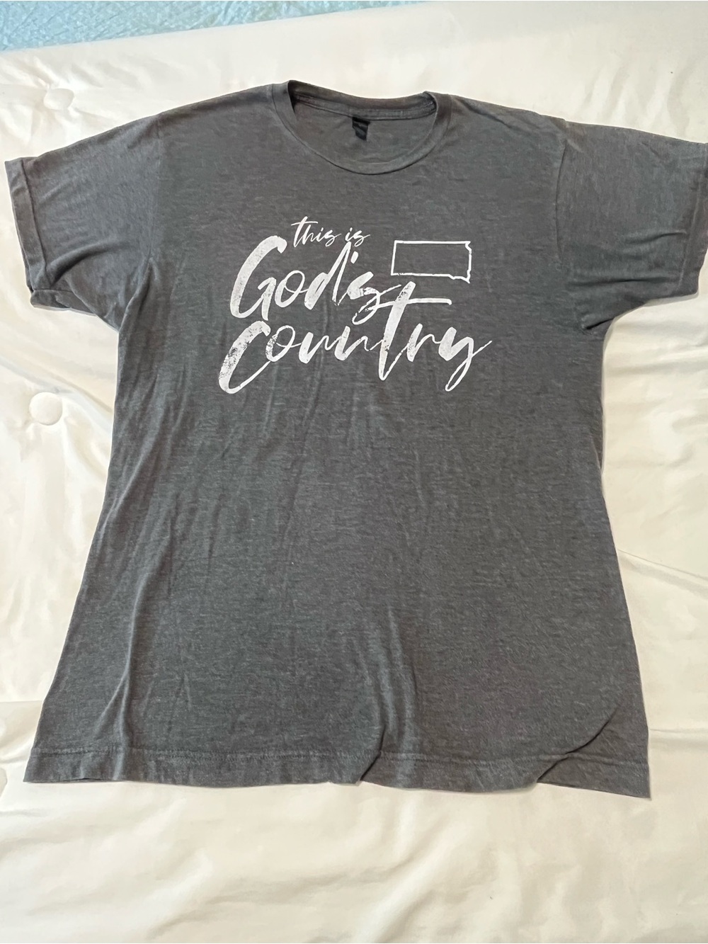This Is God's Country Short Sleeve Tee - Charcoal Gray South Dakota Size L
